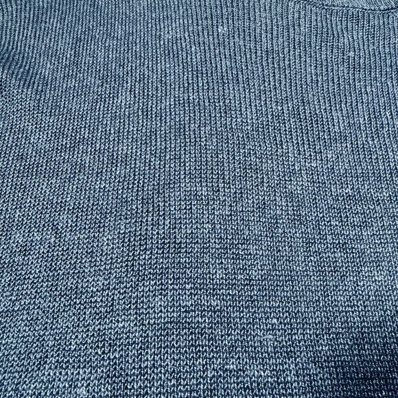 J Jill Linen Side-tie Sweater Poncho Navy Blue Knit One Size - Picture 6 of 6